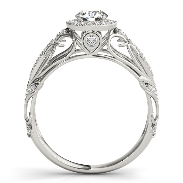 Vintage-Inspired Halo Filigree Engagement Ring