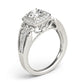 Vintage Single Row Halo Migrain Engagement Ring