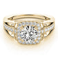 Vintage Single Row Halo Migrain Engagement Ring