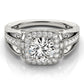Vintage Single Row Halo Migrain Engagement Ring