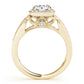 Vintage Single Row Halo Migrain Engagement Ring