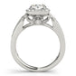 Vintage Single Row Halo Migrain Engagement Ring