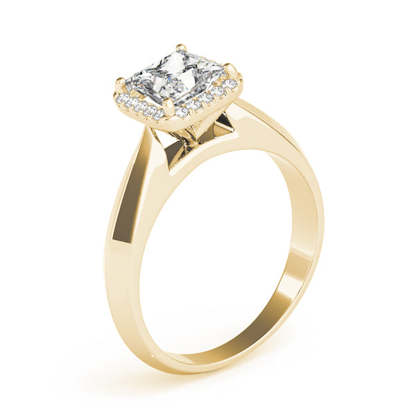 Solitaire Cushion Cut Halo Engagement Ring