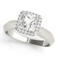 Solitaire Cushion Cut Halo Engagement Ring