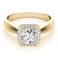 Solitaire Cushion Cut Halo Engagement Ring
