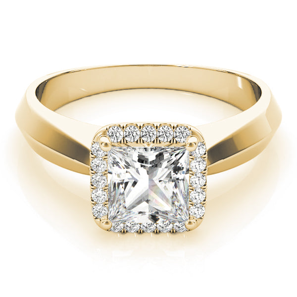 Solitaire Cushion Cut Halo Engagement Ring