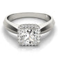 Solitaire Cushion Cut Halo Engagement Ring