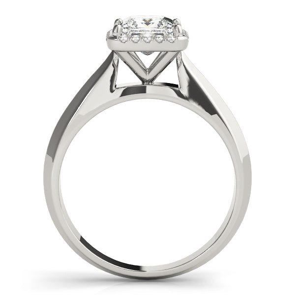 Solitaire Cushion Cut Halo Engagement Ring