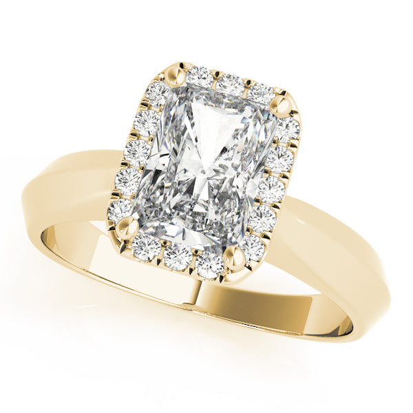 Solitaire Halo Emerald Engagement Ring