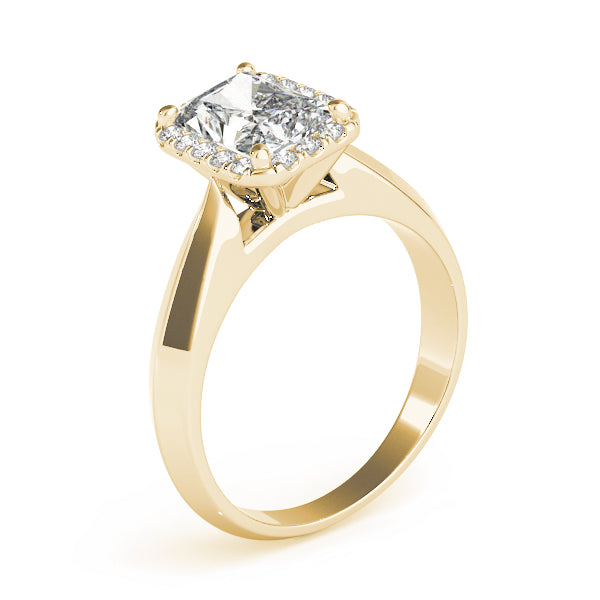 Solitaire Halo Emerald Engagement Ring