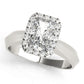 Solitaire Halo Emerald Engagement Ring