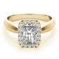 Solitaire Halo Emerald Engagement Ring