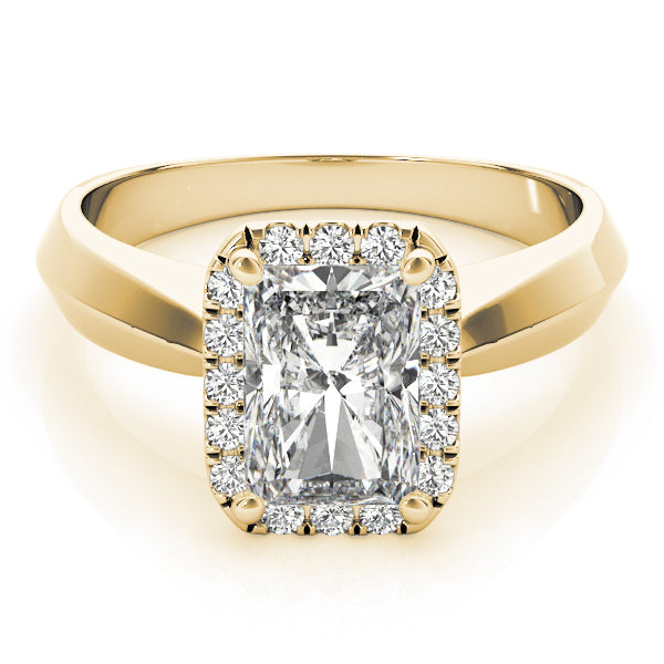 Solitaire Halo Emerald Engagement Ring