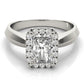 Solitaire Halo Emerald Engagement Ring
