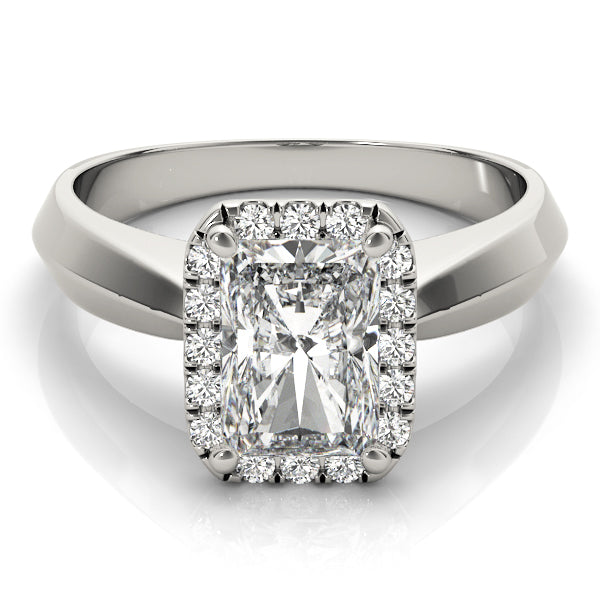 Solitaire Halo Emerald Engagement Ring