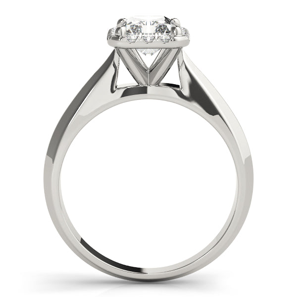 Solitaire Halo Emerald Engagement Ring