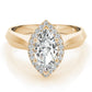 Marquise Shape Solitaire Halo Engagement Ring