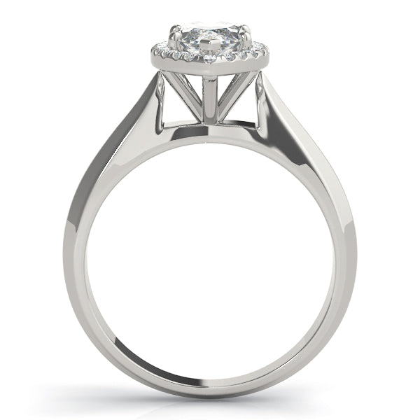 Marquise Shape Solitaire Halo Engagement Ring