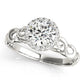 Solitaire Filigree Halo Engagement Ring