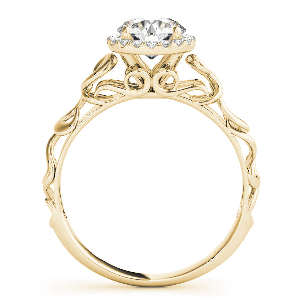 Solitaire Filigree Halo Engagement Ring