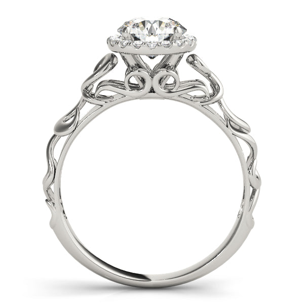 Solitaire Filigree Halo Engagement Ring