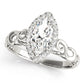 Solitaire Filigree Pear Shaped Engagement Rings