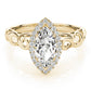 Solitaire Filigree Pear Shaped Engagement Rings
