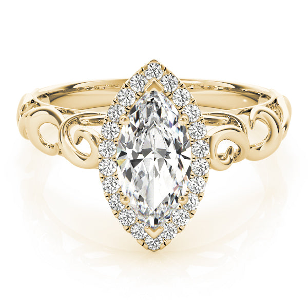 Solitaire Filigree Pear Shaped Engagement Rings