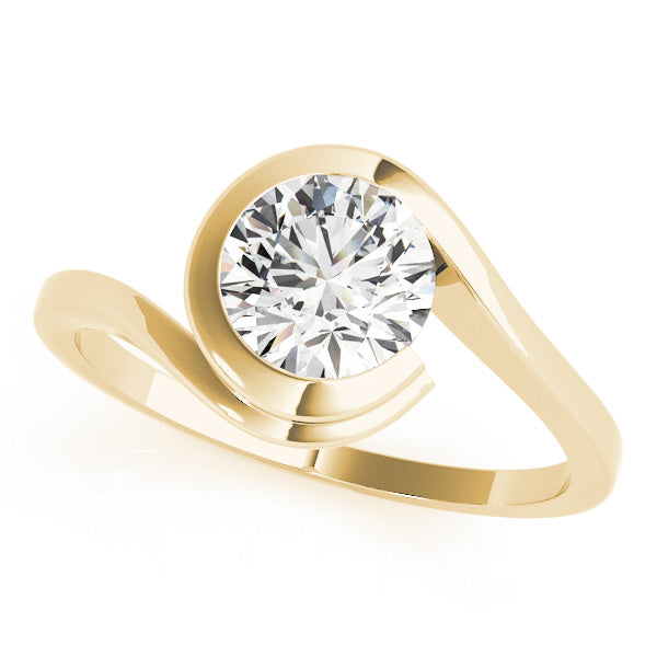 Bypass Swirl Solitaire Engagement Ring