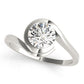 Bypass Swirl Solitaire Engagement Ring