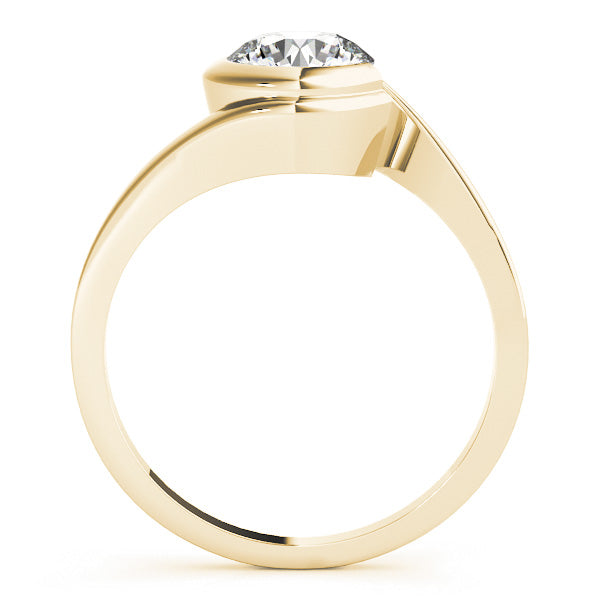 Bypass Swirl Solitaire Engagement Ring