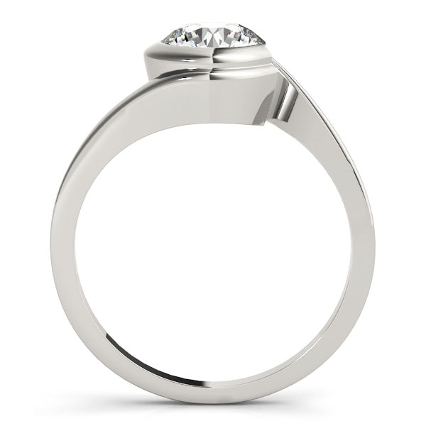 Bypass Swirl Solitaire Engagement Ring