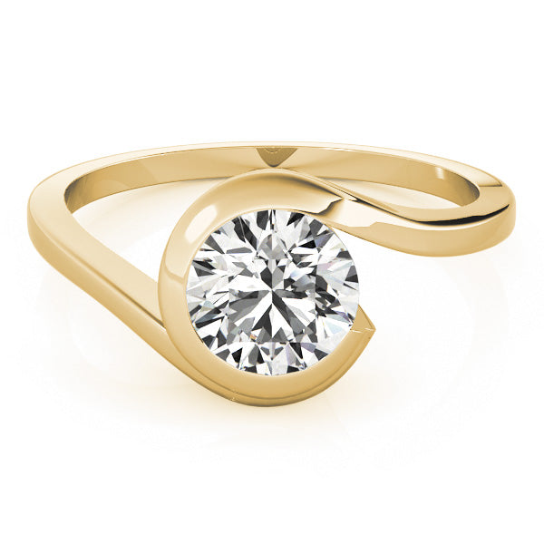 Bypass Swirl Solitaire Engagement Ring