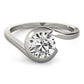 Bypass Swirl Solitaire Engagement Ring