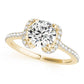 Single Row Halo Round Engagement Ring
