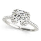 Single Row Halo Round Engagement Ring
