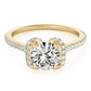Single Row Halo Round Engagement Ring