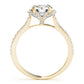 Single Row Halo Round Engagement Ring