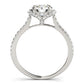 Single Row Halo Round Engagement Ring
