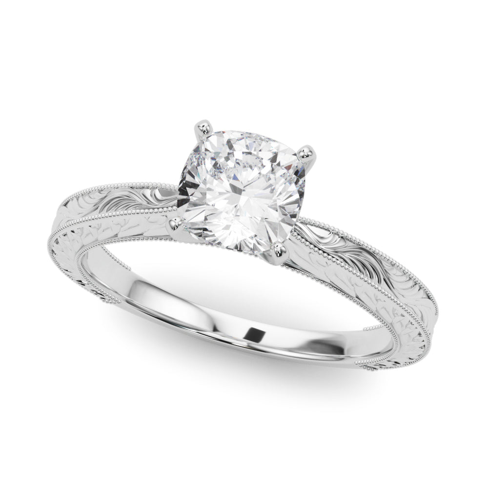 Vintage-inspired Milgrain Engagement Ring