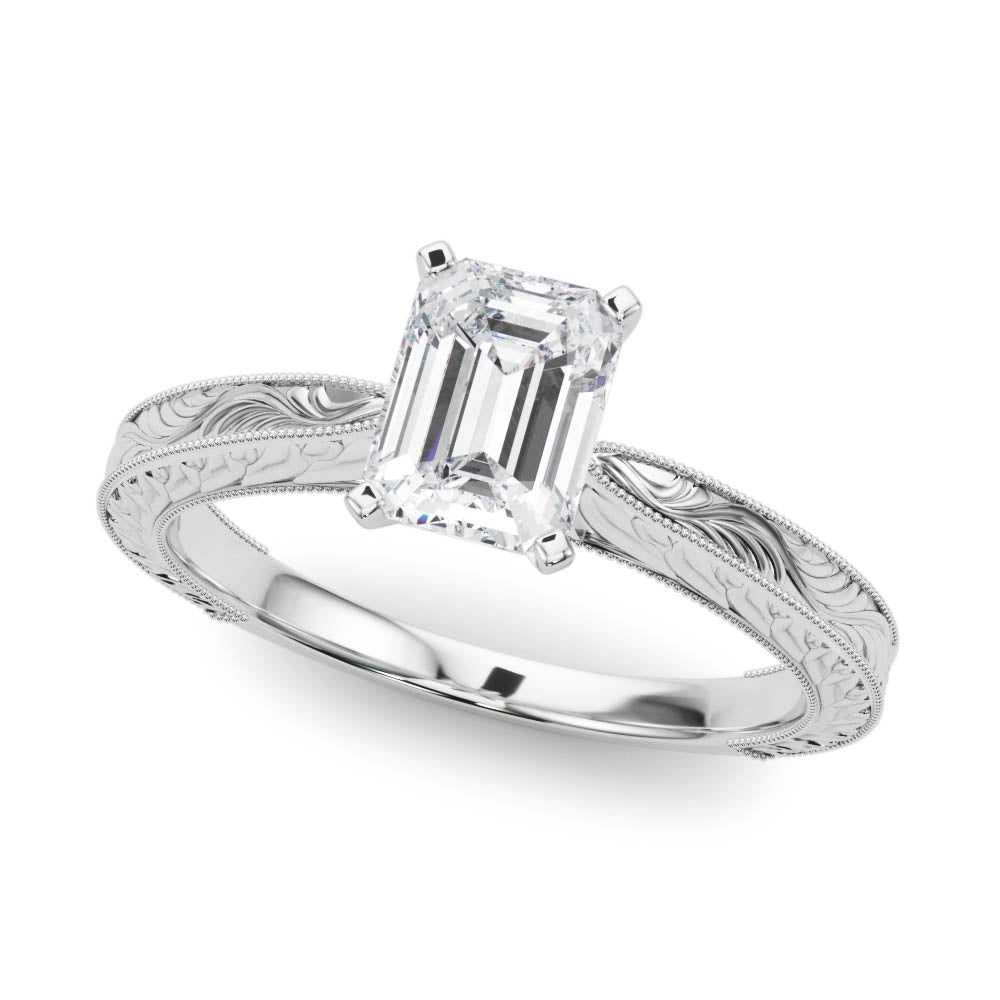 Vintage-inspired Milgrain Engagement Ring