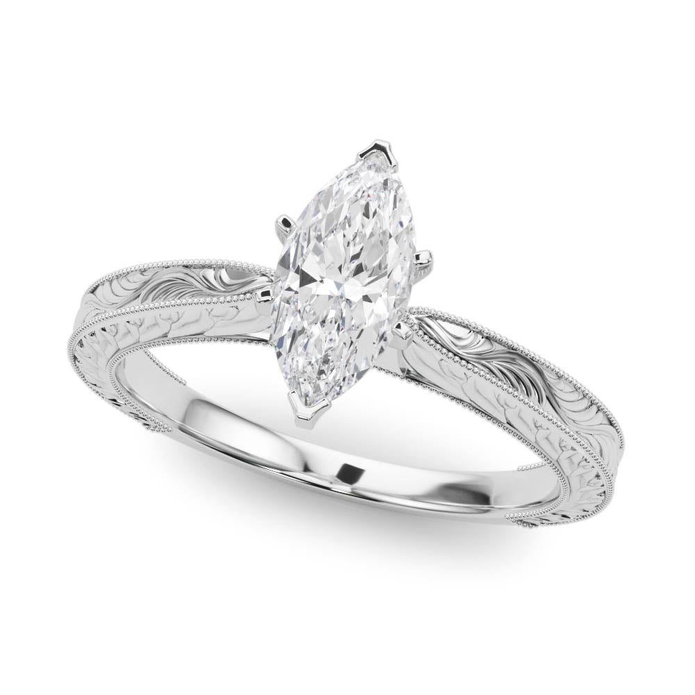 Vintage-inspired Milgrain Engagement Ring
