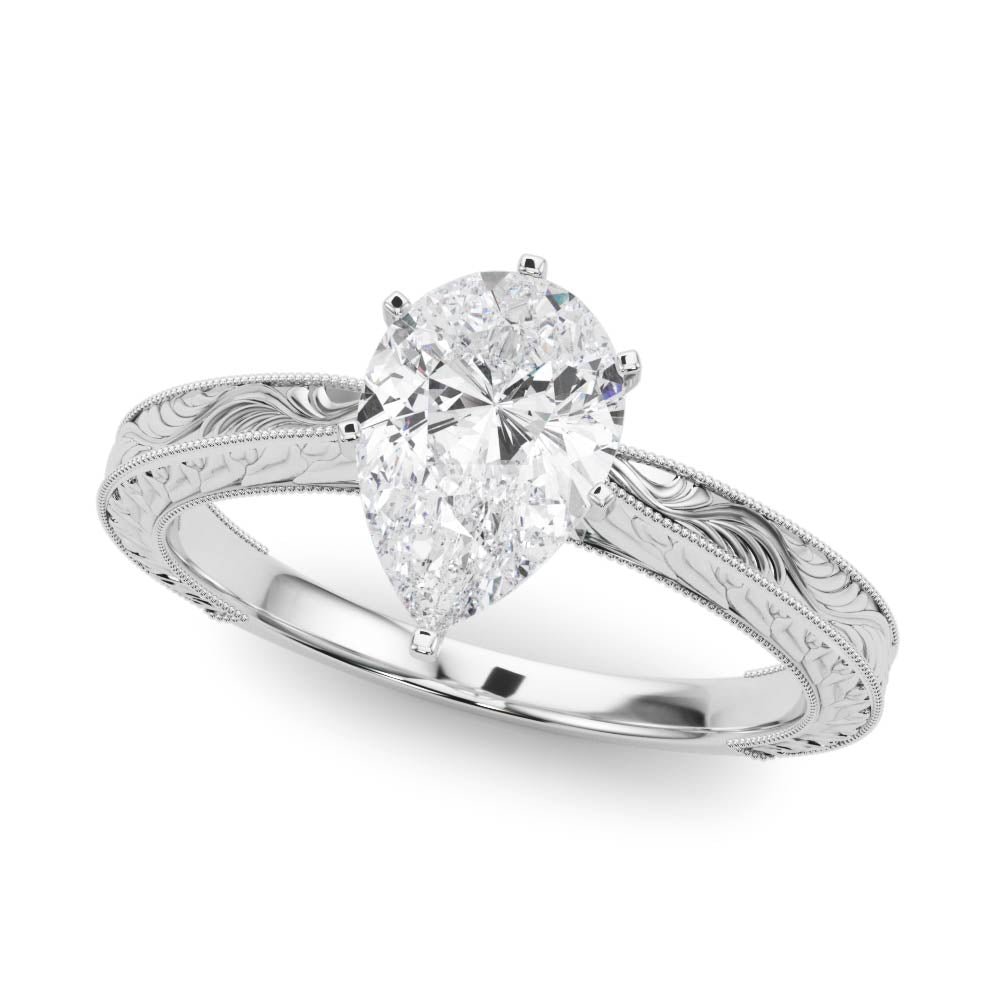Vintage-inspired Milgrain Engagement Ring