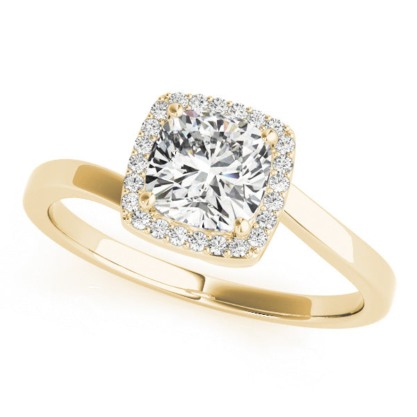 Bypass Halo Cushion Shape Engagement Rings