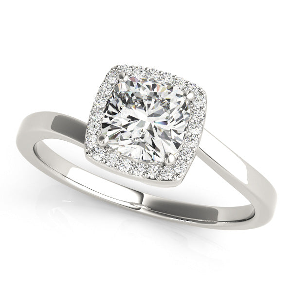 Bypass Halo Cushion Shape Engagement Rings