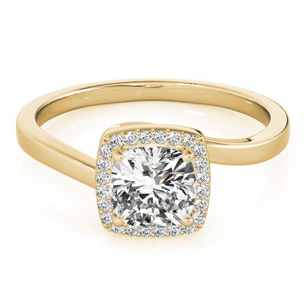 Bypass Halo Cushion Shape Engagement Rings
