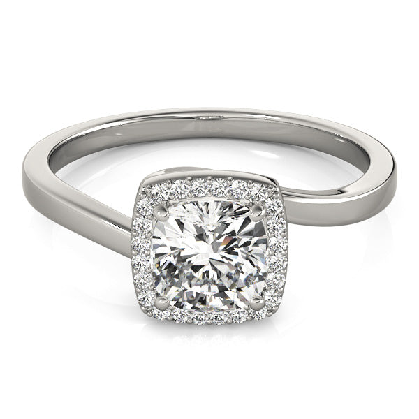 Bypass Halo Cushion Shape Engagement Rings