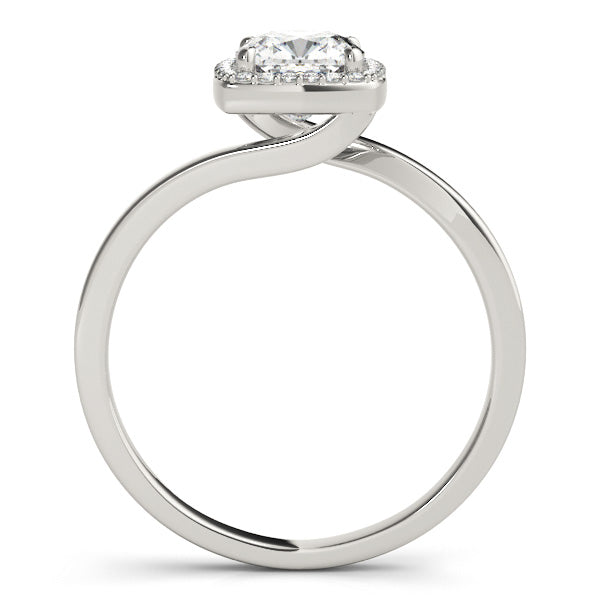 Bypass Halo Cushion Shape Engagement Rings