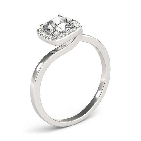 Bypass Halo Cushion Shape Engagement Rings