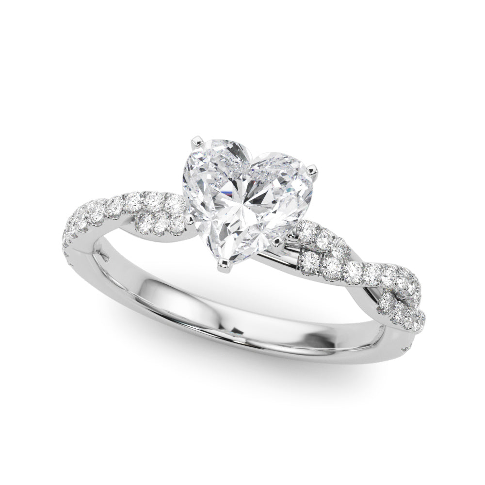 Twisting Diamond Adorned Engagement Ring